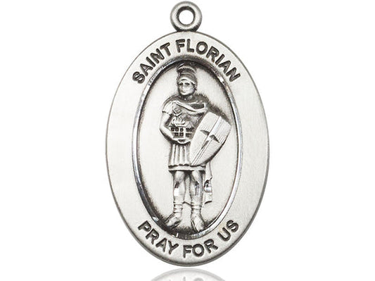 Saint Florian Medal – Patron Saint of Firefighters & First Responders – Catholic Protection Pendant for Bravery & Service, Pewter, No Chain, Pendant Only, Made in USA