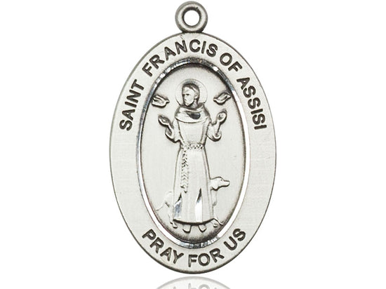 Saint Francis of Assisi Medal – Patron Saint of Animals & Nature – Catholic Jewelry for Animal Lovers, Environmentalists & Pet Blessings, Sterling Silver, No Chain, Pendant Only, Made in USA