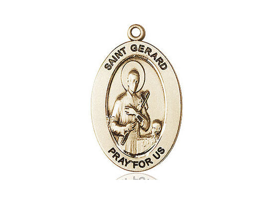 Saint Gerard Majella Medal – Patron Saint of Mothers & Pregnancy – Catholic Gift for Fertility, Safe Delivery & Maternal Protection, 14k Yellow Gold Filled, No Chain, Pendant Only, Made in USA