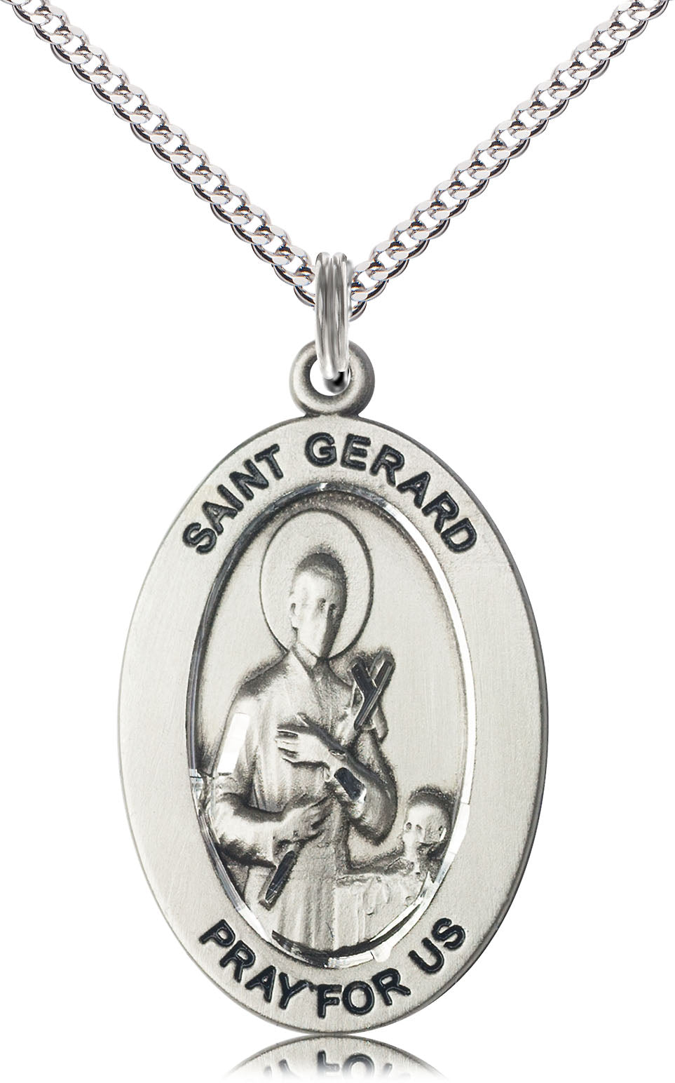 Saint Gerard Majella Medal – Patron Saint of Mothers & Pregnancy – Catholic Gift for Fertility, Safe Delivery & Maternal Protection, Sterling Silver, 18" Curb Chain, Made in USA