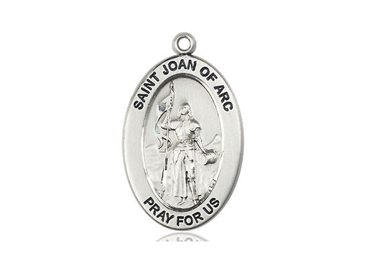 Saint Joan of Arc Medal – Inspirational Catholic Medal for Courage, Faith & Strength in Battles of Life – Ideal for First Responders & Military, Sterling Silver, No Chain, Pendant Only, Made in USA