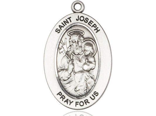 Saint Joseph Medal – Patron Saint of Fathers & Workers – Catholic Gift for Men, Dads & Husbands Seeking Strength, Provision & Protection, Sterling Silver, No Chain, Pendant Only, Made in USA