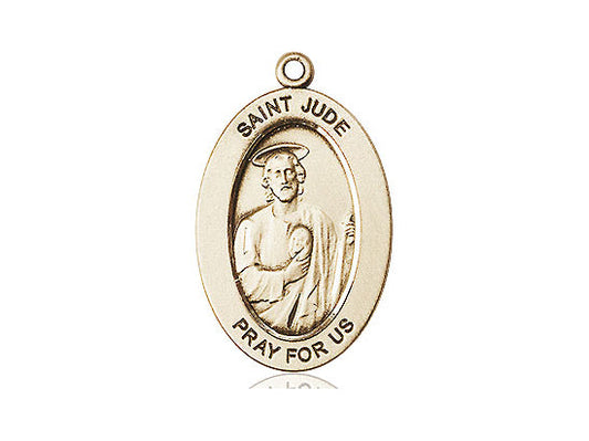 Saint Jude Medal – Patron Saint of Impossible Causes – Catholic Jewelry for Hope, Urgent Prayers & Miraculous Help, 14k Yellow Gold, No Chain, Pendant Only, Made in USA