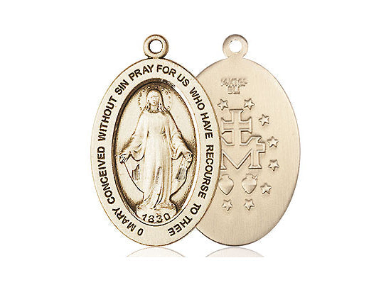 Miraculous Medal – Catholic Devotional Necklace of Mary’s Grace & Protection, 14k Yellow Gold Filled, No Chain, Pendant Only, Made in USA