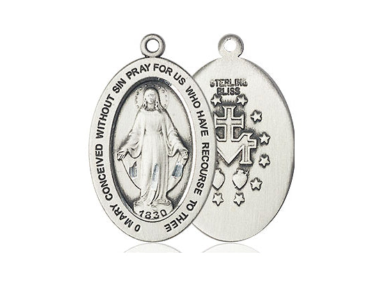 Miraculous Medal – Catholic Devotional Necklace of Mary’s Grace & Protection, Pewter, No Chain, Pendant Only, Made in USA