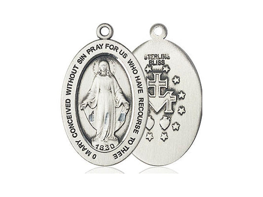 Miraculous Medal – Catholic Devotional Necklace of Mary’s Grace & Protection, Pewter, No Chain, Pendant Only, Made in USA