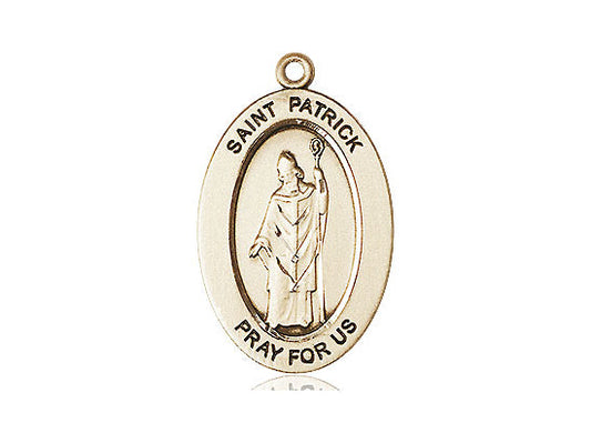 Saint Patrick Medal – Catholic Gift for Irish Heritage & Evangelization – Faith Pendant for Men, Missionaries & Converts, 14k Yellow Gold, No Chain, Pendant Only, Made in USA