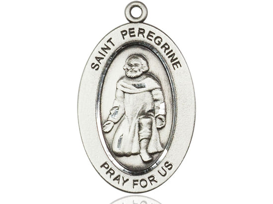 Saint Peregrine Medal – Catholic Patron Saint of Cancer Patients – Healing Jewelry for Strength, Faith & Comfort During Illness, Sterling Silver, No Chain, Pendant Only, Made in USA