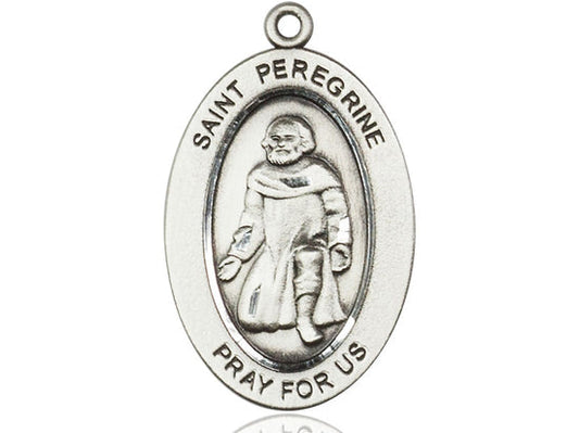 Saint Peregrine Medal – Catholic Patron Saint of Cancer Patients – Healing Jewelry for Strength, Faith & Comfort During Illness, Sterling Silver, No Chain, Pendant Only, Made in USA