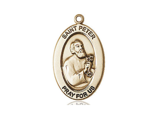 Saint Peter the Apostle Medal – Catholic Jewelry for Leadership, Faith & Forgiveness – Perfect for Men of Devotion & Responsibility, 14k Yellow Gold, No Chain, Pendant Only, Made in USA