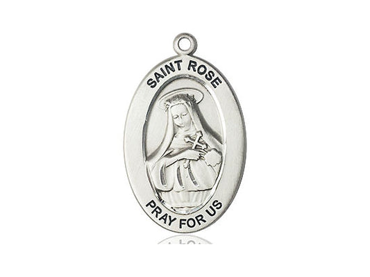 Saint Rose of Lima Medal – Catholic Jewelry for Women of Faith & Inner Strength – Patron Saint of Perseverance in Adversity, Pewter, No Chain, Pendant Only, Made in USA