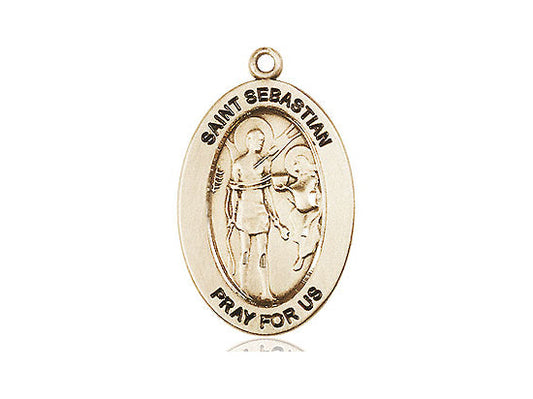 Saint Sebastian Medal – Patron Saint of Athletes – Catholic Sports Pendant for Strength, Recovery & Perseverance in Competition, 14k Yellow Gold, No Chain, Pendant Only, Made in USA