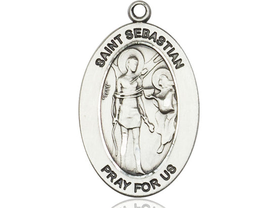 Saint Sebastian Medal – Patron Saint of Athletes – Catholic Sports Pendant for Strength, Recovery & Perseverance in Competition, Sterling Silver, No Chain, Pendant Only, Made in USA