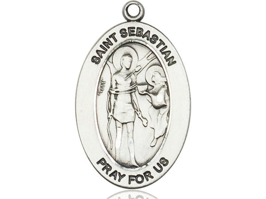 Saint Sebastian Medal – Patron Saint of Athletes – Catholic Sports Pendant for Strength, Recovery & Perseverance in Competition, Sterling Silver, No Chain, Pendant Only, Made in USA