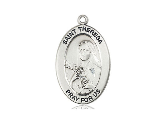 Saint Theresa the Little Flower Medal – Catholic Pendant for Women of Faith – Simple Acts of Love & Trust in God’s Plan, Pewter, No Chain, Pendant Only, Made in USA