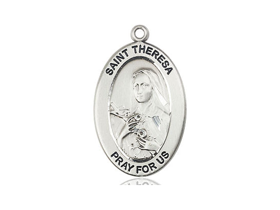 Saint Theresa the Little Flower Medal – Catholic Pendant for Women of Faith – Simple Acts of Love & Trust in God’s Plan, Sterling Silver, No Chain, Pendant Only, Made in USA