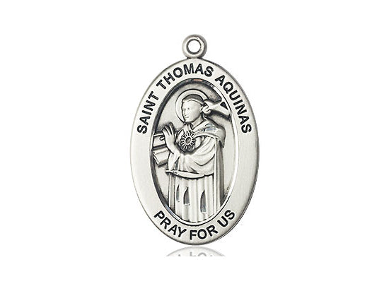 Saint Thomas Aquinas Medal – Patron of Students & Scholars, Engraveable Catholic Necklace of Wisdom & Study Aid, Pewter, No Chain, Pendant Only, Made in USA