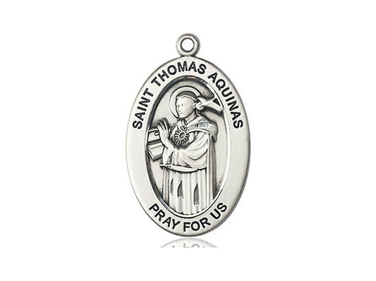 Saint Thomas Aquinas Medal – Catholic Patron of Scholars & Teachers – Wisdom & Strength Pendant for Fathers & Thinkers, Sterling Silver, No Chain, Pendant Only, Made in USA