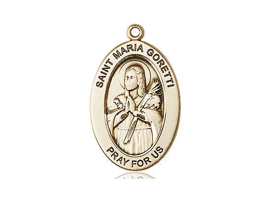 Saint Maria Goretti Medal – Catholic Gift for Women, Teens & Mothers – Symbol of Purity, Forgiveness & Spiritual Strength, 14k Yellow Gold, No Chain, Pendant Only, Made in USA