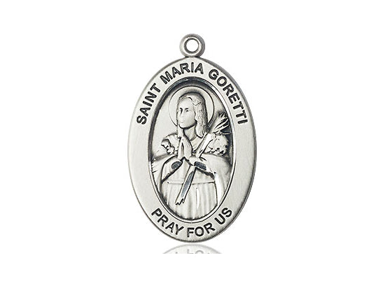 Saint Maria Goretti Medal – Catholic Gift for Women, Teens & Mothers – Symbol of Purity, Forgiveness & Spiritual Strength, Sterling Silver, No Chain, Pendant Only, Made in USA