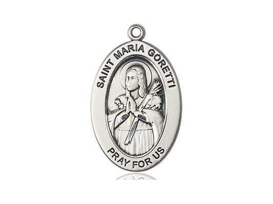 Saint Maria Goretti Medal – Catholic Gift for Women, Teens & Mothers – Symbol of Purity, Forgiveness & Spiritual Strength, Sterling Silver, No Chain, Pendant Only, Made in USA