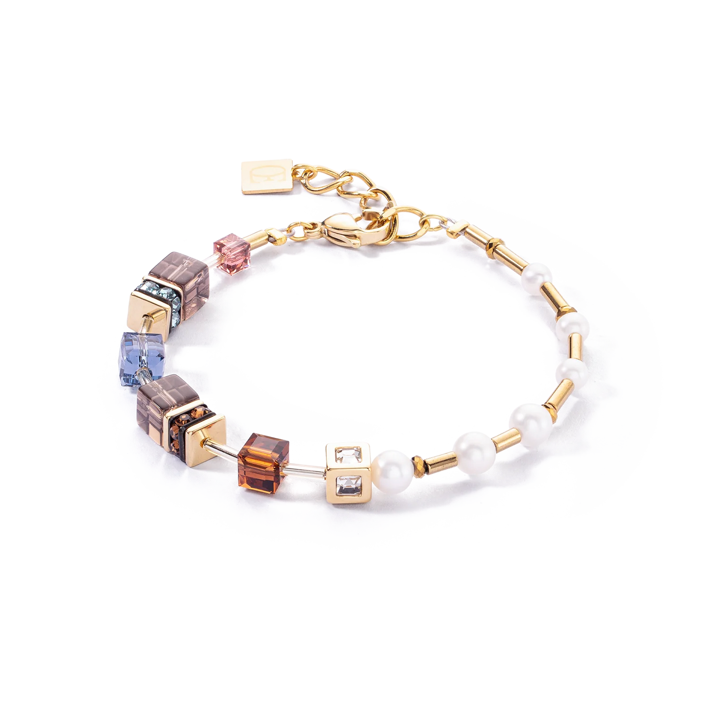Bracelet GeoCUBE® Fusion Precious Pearl Mix Gold-Autumn