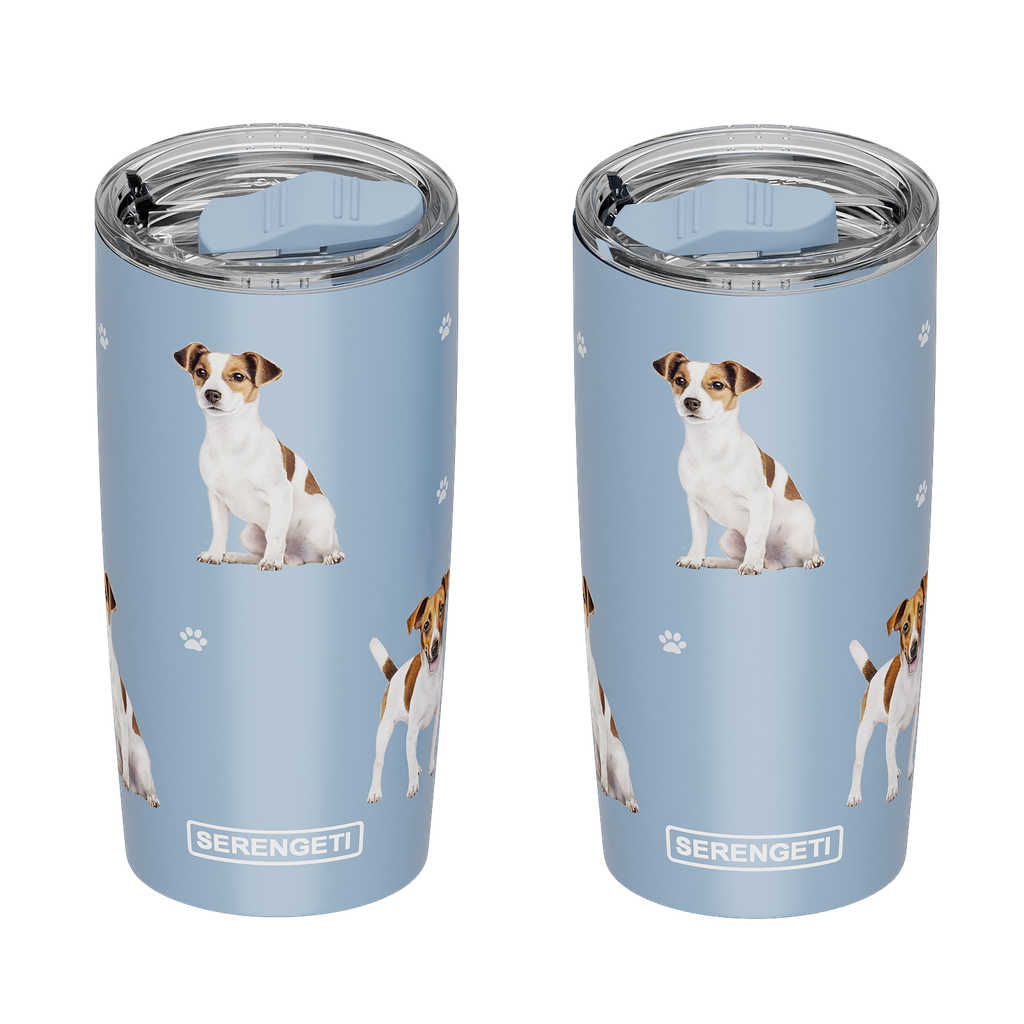 E & S Jack Russell Terrier 20oz Serengetti Ultimate Tumbler, Double Wall Insulated, Vacuum Sealed, Shatter Resistant Lid, Terrier Dog Gift Mug