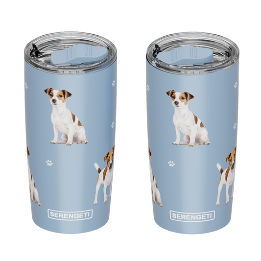 E & S Jack Russell Terrier 20oz Serengetti Ultimate Tumbler, Double Wall Insulated, Vacuum Sealed, Shatter Resistant Lid, Terrier Dog Gift Mug