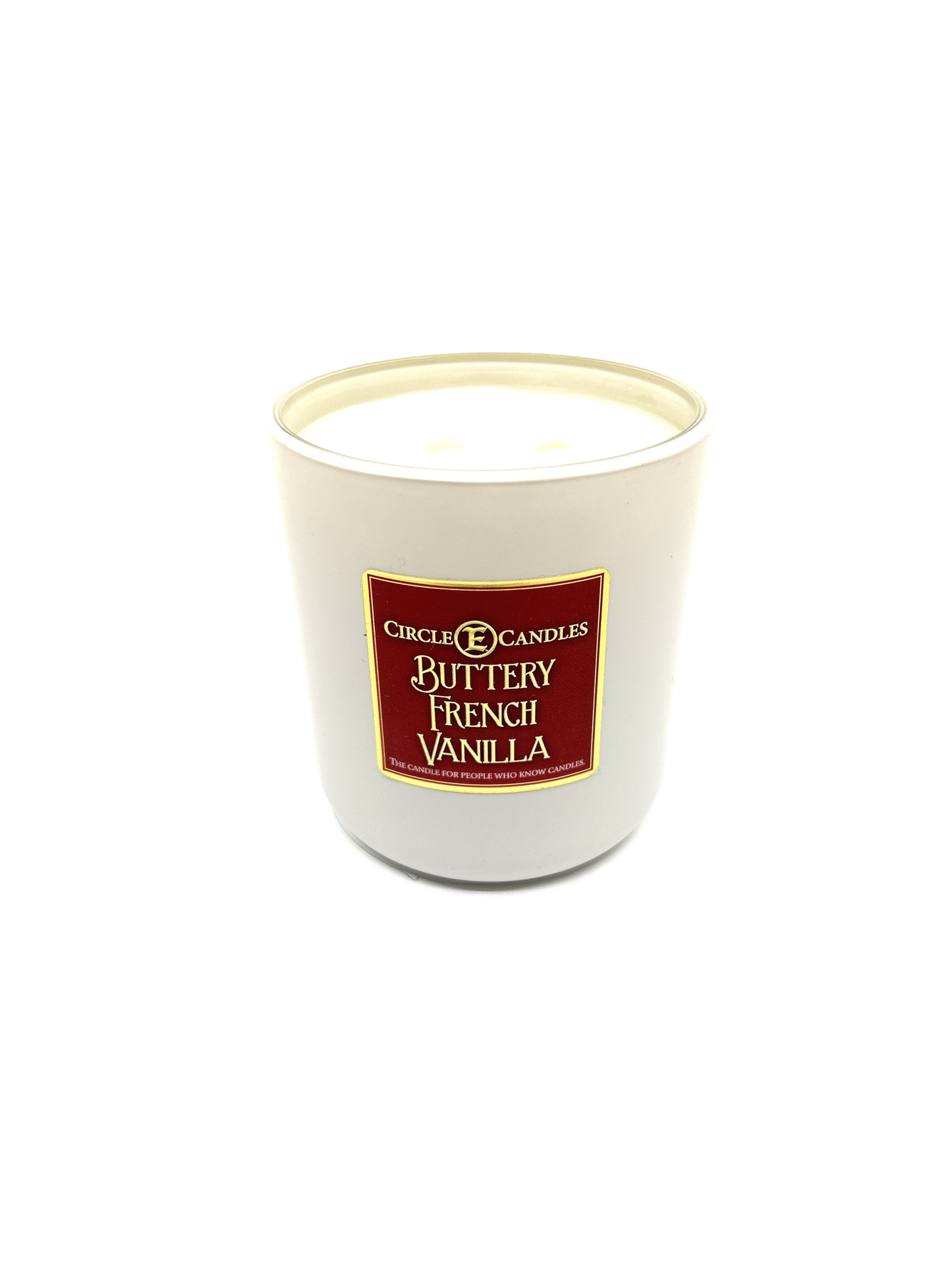 Circle E Candles, Buttery French Vanilla Scent, Medium Size Jar Candle, 7oz – Warm Sweet Bakery Home Fragrance, Rich Creamy Vanilla Candle, Made in USA
