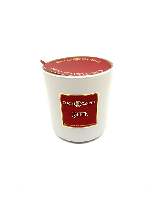 Circle E Candles, Coffee Scent, Medium Size Jar Candle, 14oz – Rich Roasted Coffee Home Fragrance, Warm Aromatic Scented Candle, Made in USA