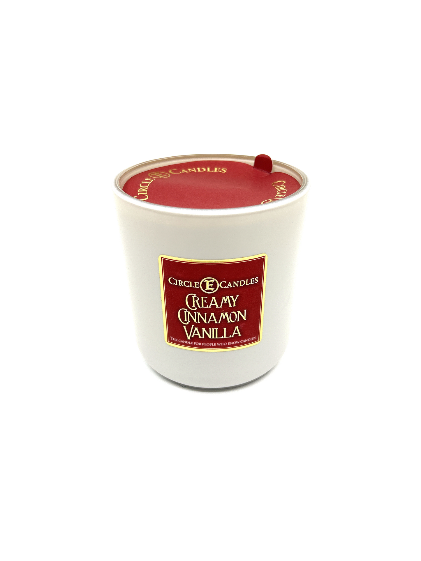 Circle E Candles, Creamy Cinnamon Vanilla Scent, Medium Size Jar Candle, 14oz – Warm Spiced Vanilla Home Fragrance, Sweet Bakery-Inspired Candle, Made in USA