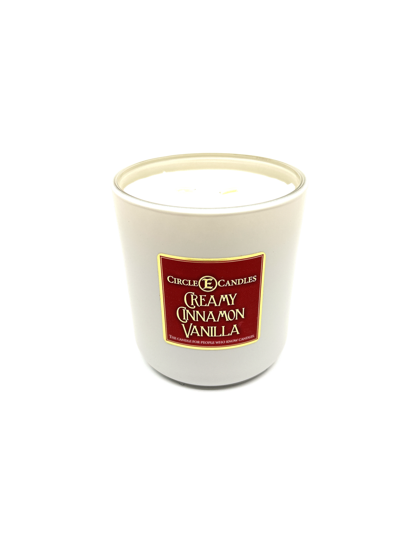Circle E Candles, Creamy Cinnamon Vanilla Scent, Medium Size Jar Candle, 14oz – Warm Spiced Vanilla Home Fragrance, Sweet Bakery-Inspired Candle, Made in USA