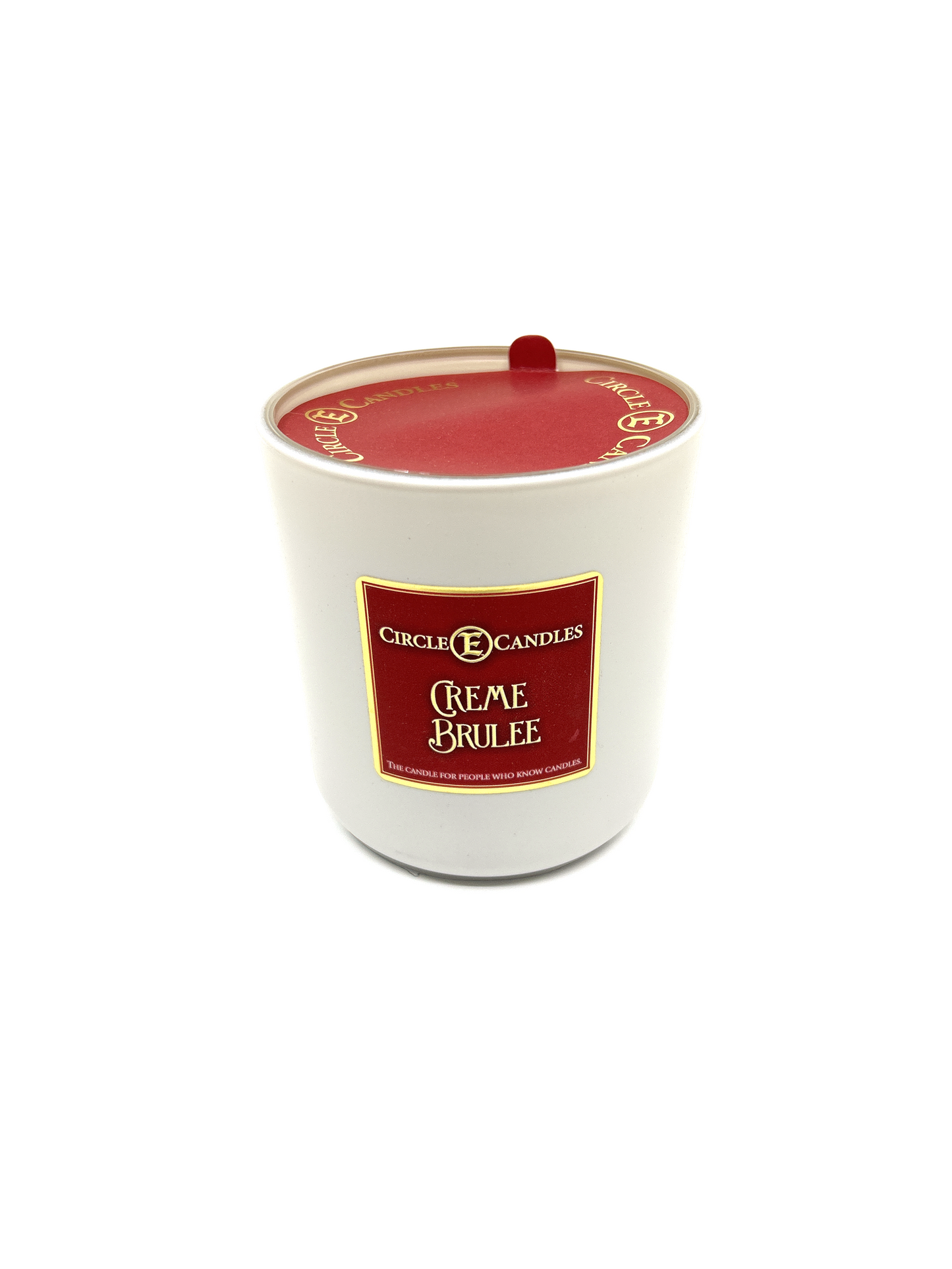 Circle E Candles, Creme Brulee Scent, Medium Size Jar Candle, 14oz – Sweet Caramel Cream Home Fragrance, Warm Dessert-Inspired Candle, Made in USA
