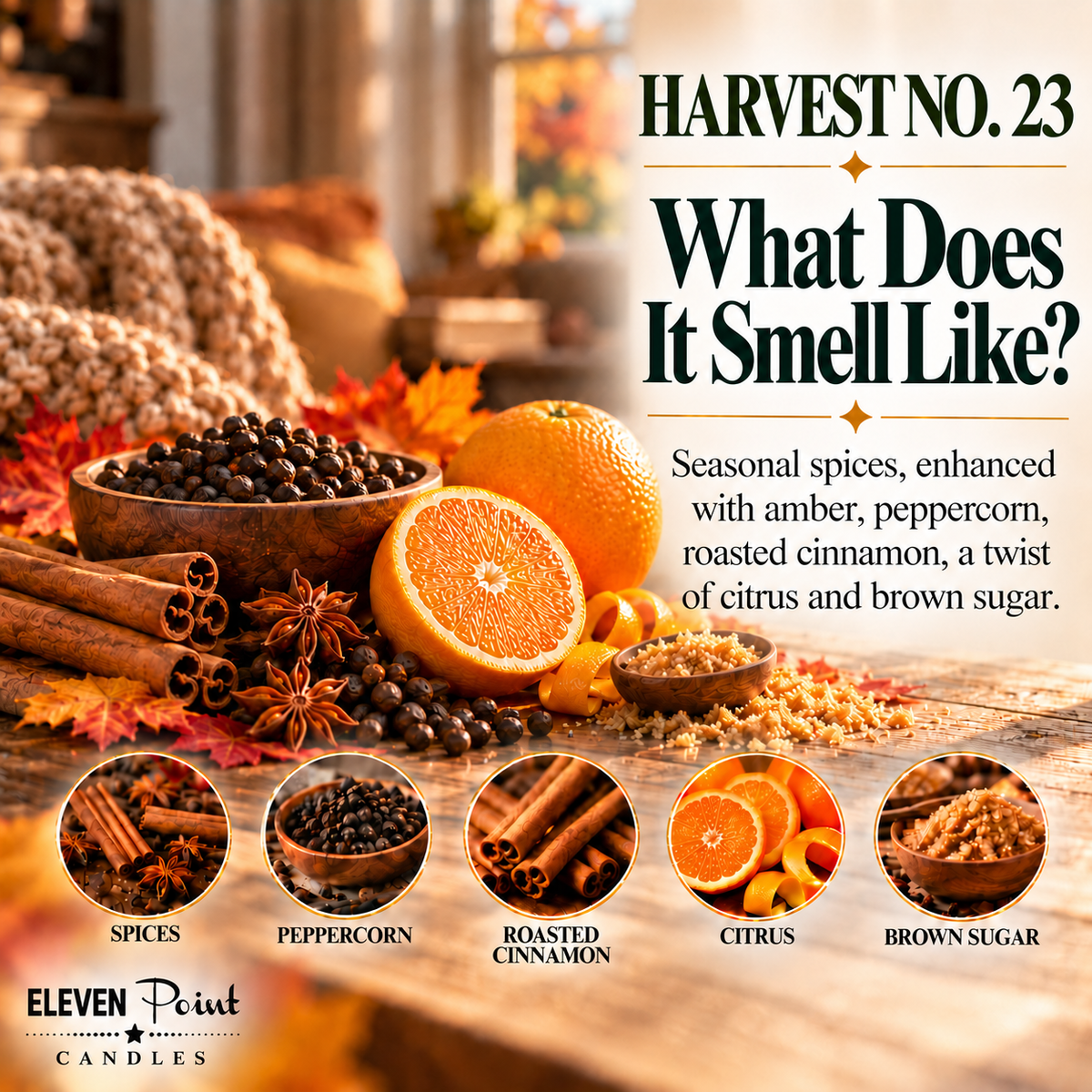 Eleven Point Candles, Harvest No. 23 Scent, Red Mercury Barrel Jar