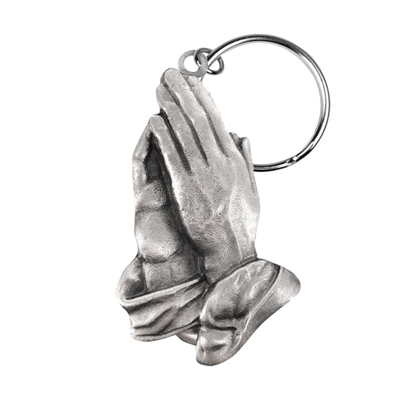 Extel Pewter Serenity Praying Hands Key Chain Gift Item
