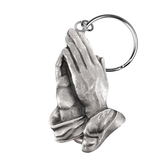 Extel Pewter Serenity Praying Hands Key Chain Gift Item