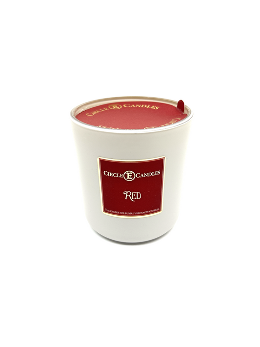 Circle E Candles, Red Scent, Medium Size Jar Candle, 7oz – Bright Fruity Berry Home Fragrance, Warm Sweet Scented Candle, Made in USA