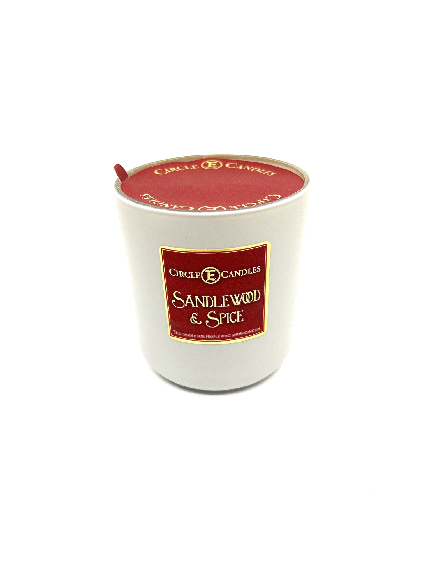 Circle E Candles, Sandlewood and Spice Scent, Medium Size Jar Candle, 7oz – Warm Spiced Wood Home Fragrance, Rich Earthy Aromatic Candle, Made in USA
