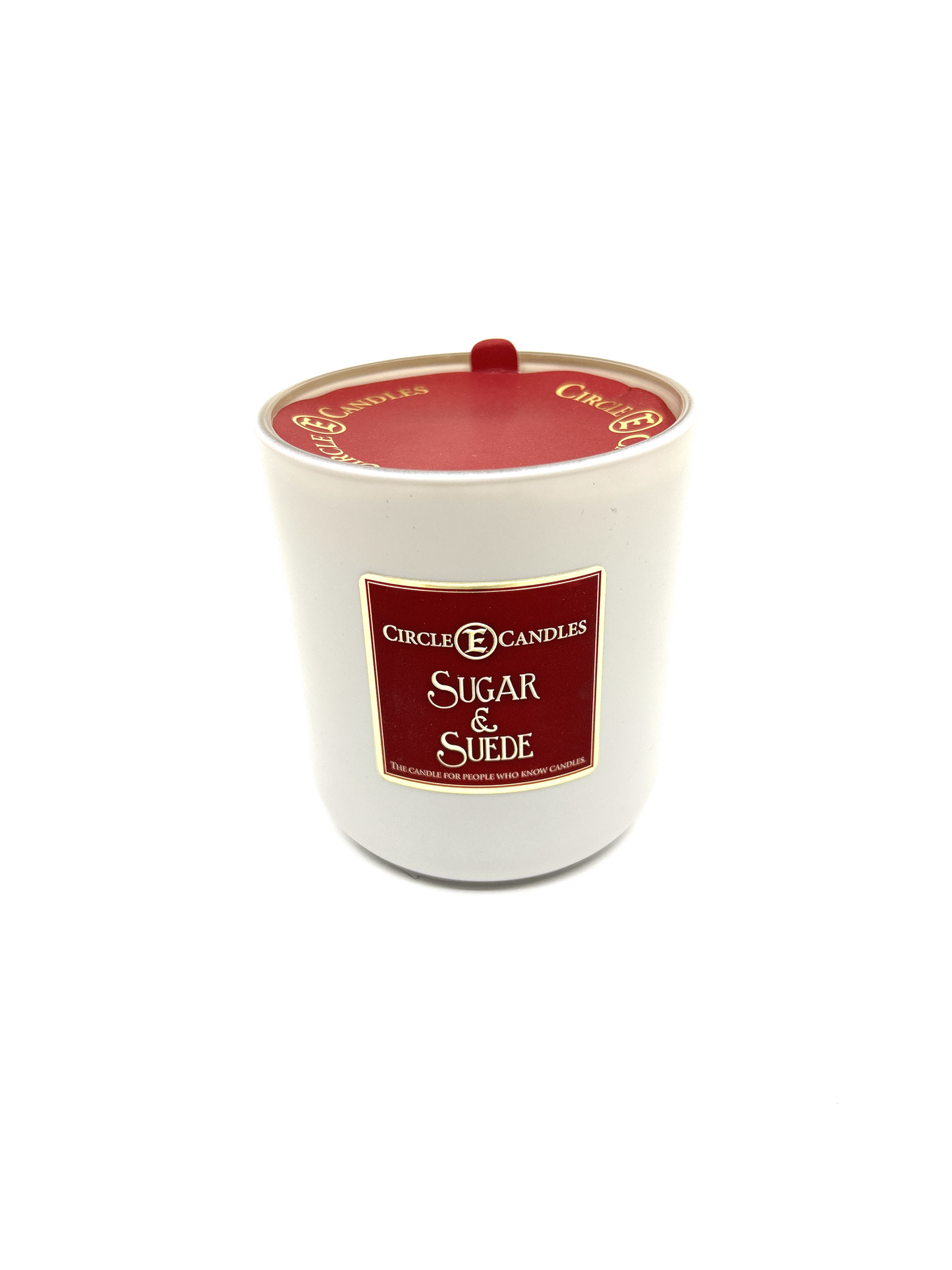 Circle E Candles, Sugar and Suede Scent, Medium Size Jar Candle, 14oz – Soft Sweet Warm Home Fragrance, Smooth Elegant Scented Candle, Made in USA