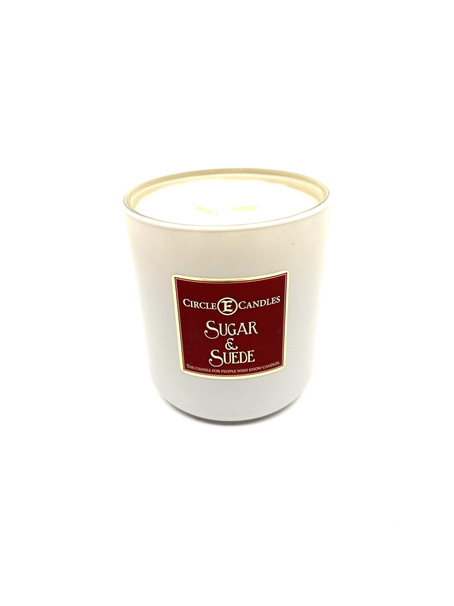 Circle E Candles, Sugar and Suede Scent, Medium Size Jar Candle, 14oz – Soft Sweet Warm Home Fragrance, Smooth Elegant Scented Candle, Made in USA