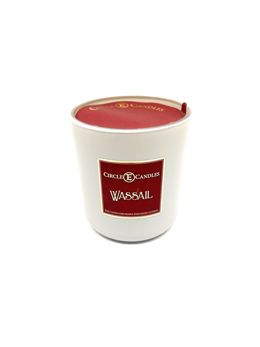 Circle E Candles, Wassail Scent, Medium Size Jar Candle, 7oz – Warm Spiced Citrus Home Fragrance, Festive Seasonal Scented Candle, Made in USA
