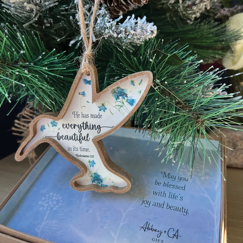 EVERYTHNG BEAUTIFUL HUMMINGBRD ORNAMENT W/TWINE, G