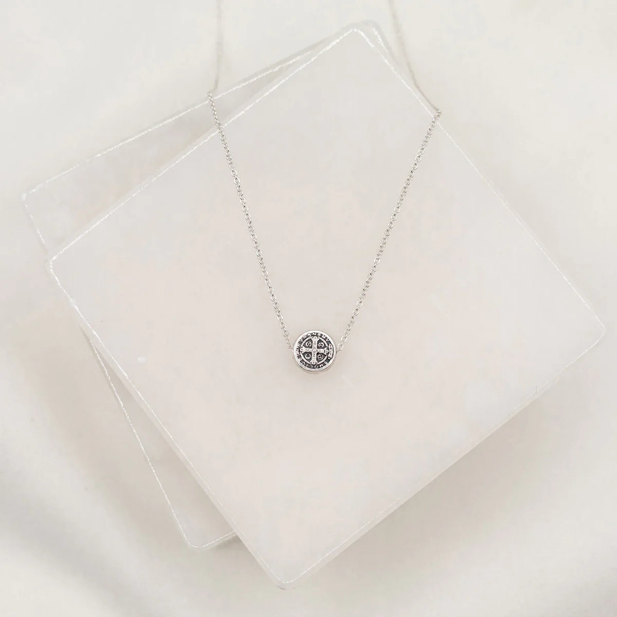 Benedictine Blessing Petite Necklace for Protection and Faith