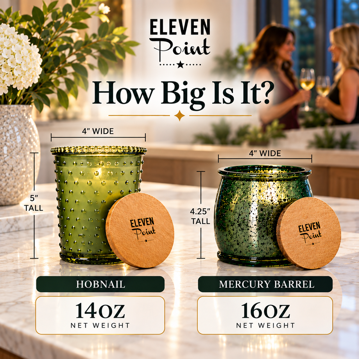 Eleven Point Candles, Harvest No. 23 Scent, Red Mercury Barrel Jar