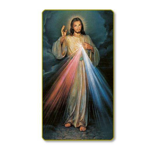 The Divine Mercy Paper Catholic Prayer Holy Card with Blank Back, Single Card