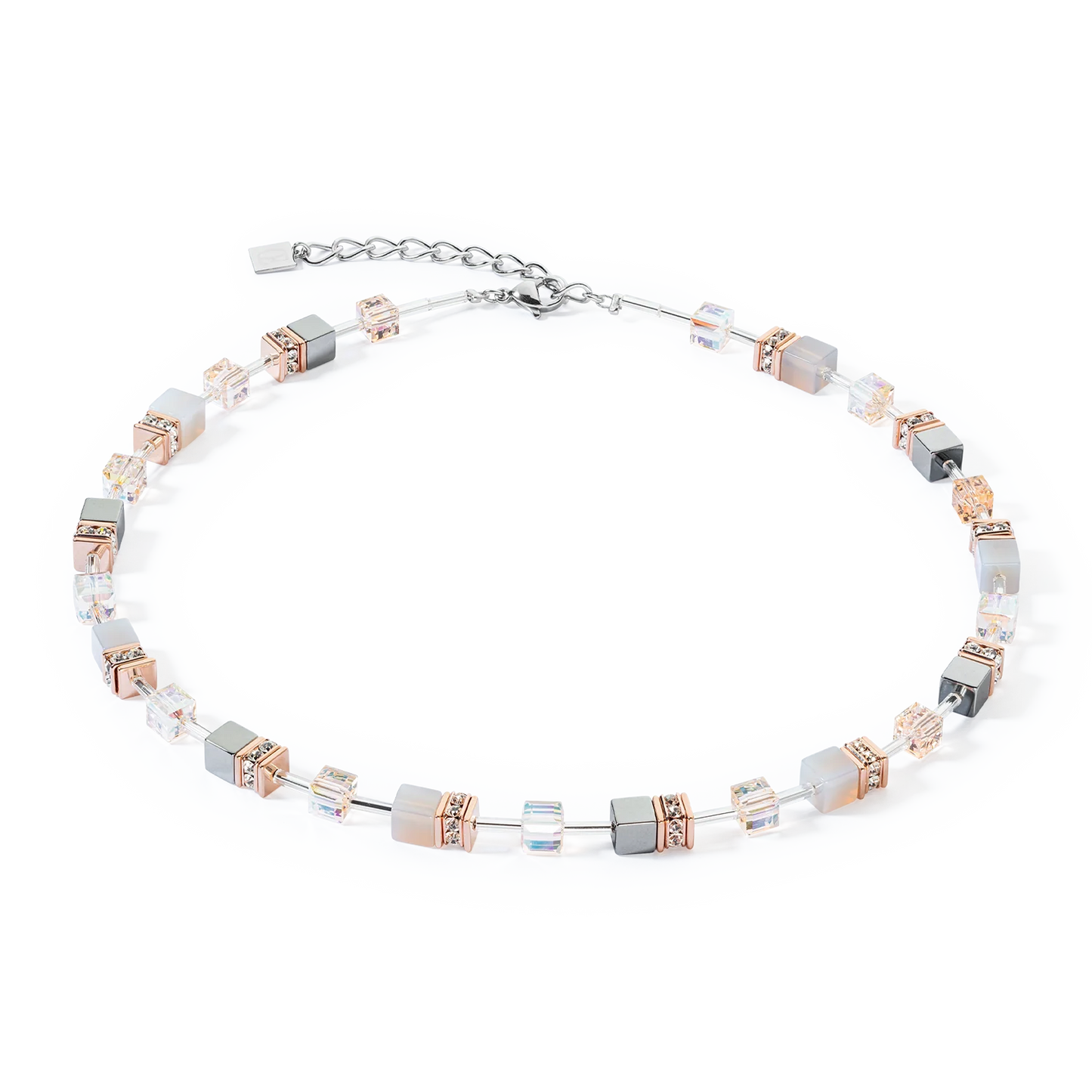 GeoCUBE® Iconic Precious Necklace Rose Gold Peach Design