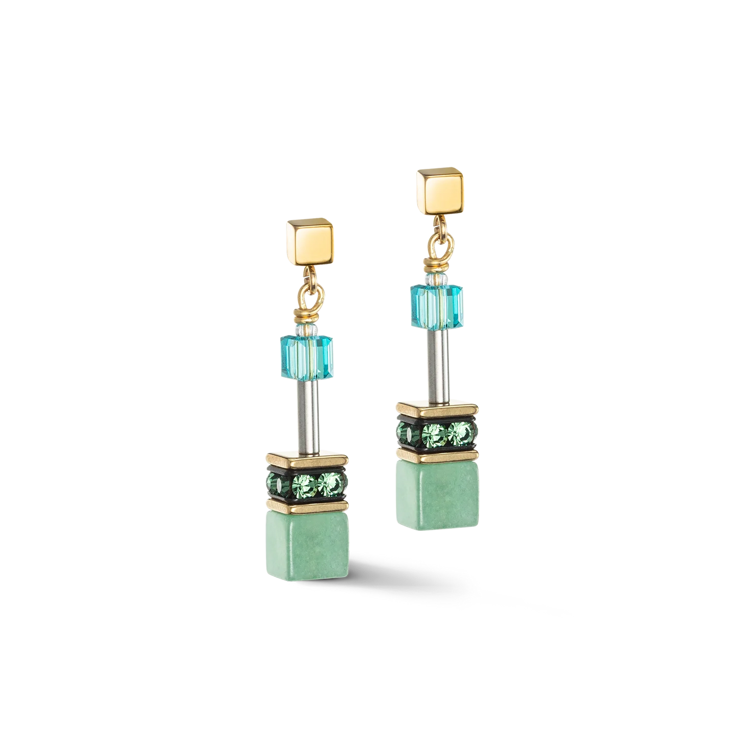 GeoCUBE® Iconic Precious Earrings Green-Turquoise Jewelry
