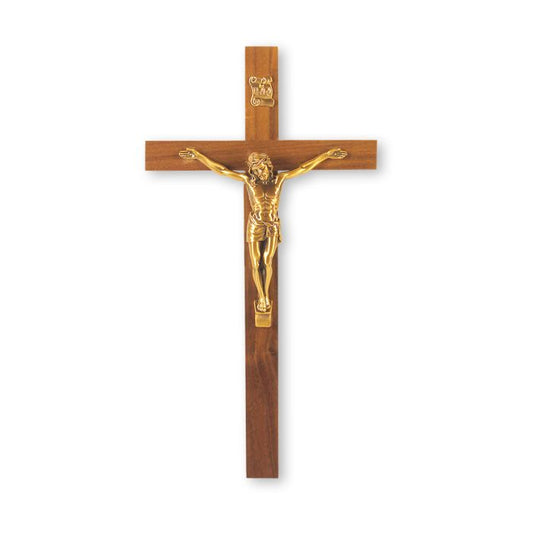 Wall Crucifix 9" Walnut Cross