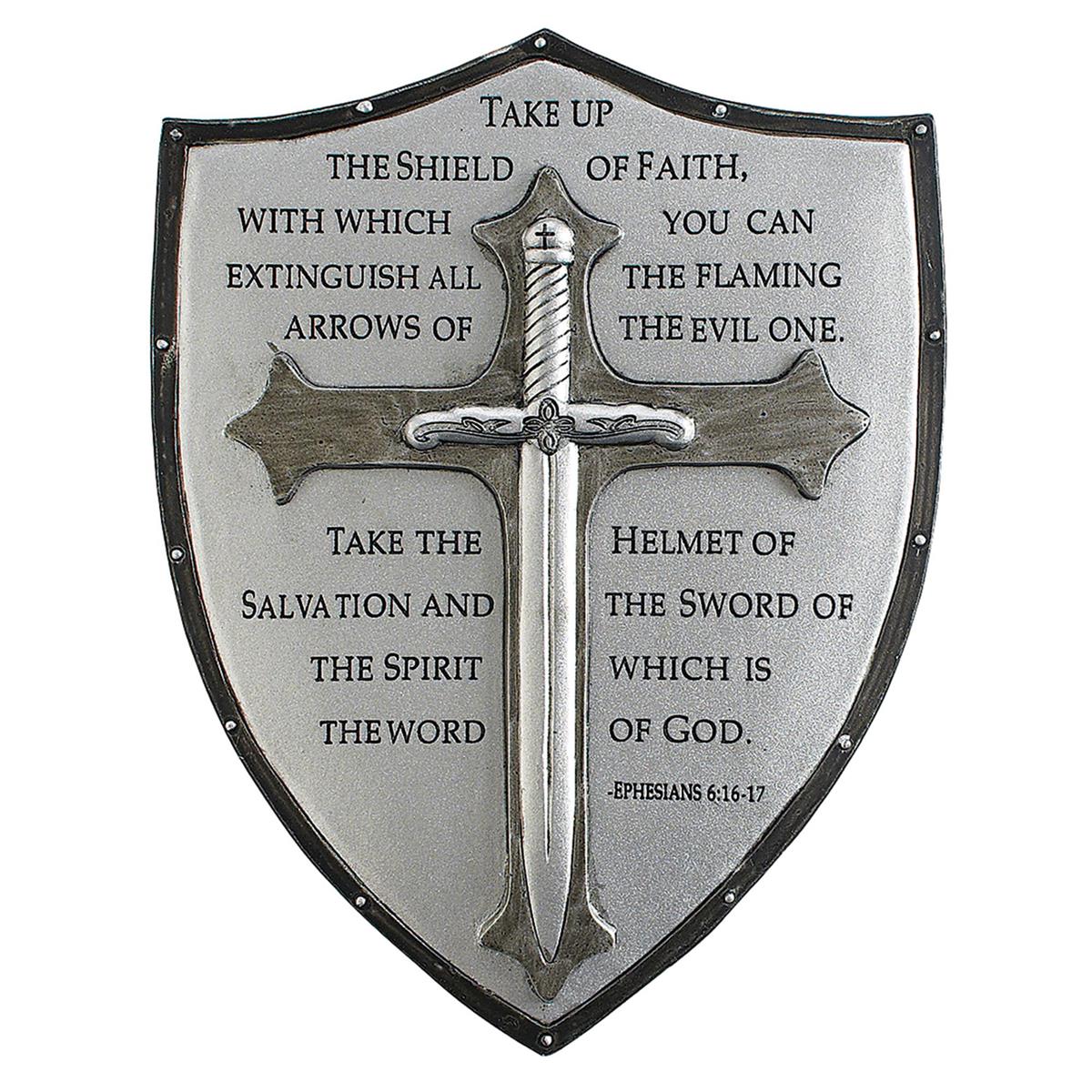 6.5"H ARMOR OF GOD WALL PLAQUE EPHESIANS 6:16-17