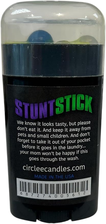 Stunt Stick Skateboard Wax in a mess-free tube, perfect for smooth boardslides and vibrant Island Hibiscus scent.